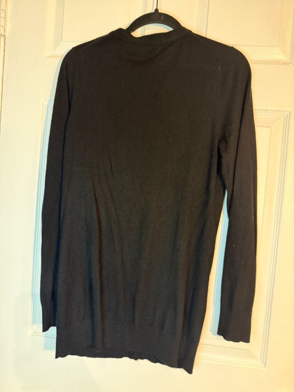 Banana Republic Black Longline Button Front Cardigan Sweater Medium - Picture 3 of 5